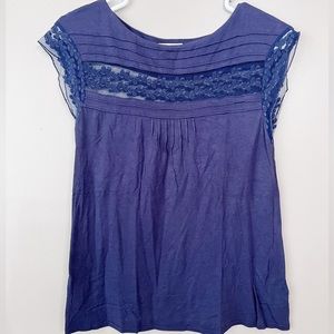 Deletta Navy Lace Blouse